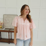 Desiree Stripe Top - Peach