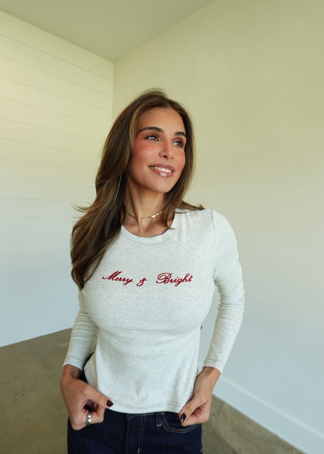 Merry & Bright Rib Knit Top