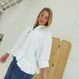 Perry Ruffle Blouse - White