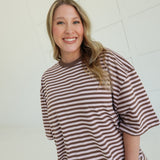 Drew Striped Set - Pink/Brown