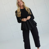 Kitt Poplin Top - Black