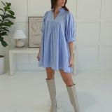 True To Yourself Mini Dress - Chambray