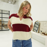 In The Stadium Sweater Top - Cabernet
