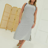 Simple Style Midi Dress - Navy