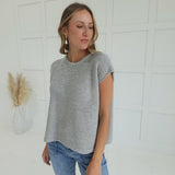 Claiborne Sweater Top - H Grey