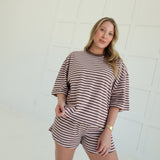 Drew Striped Set - Pink/Brown