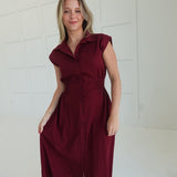 Lucy Midi Dress - Burgundy