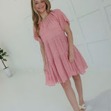 Ada Textured Dress - Coral