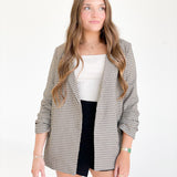 Penny Plaid Blazer - Khaki