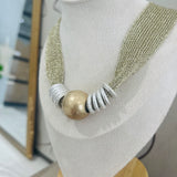 Bronze Ball Mesh Necklace