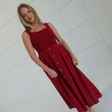 Tables Turned Midi Dress - Crimson