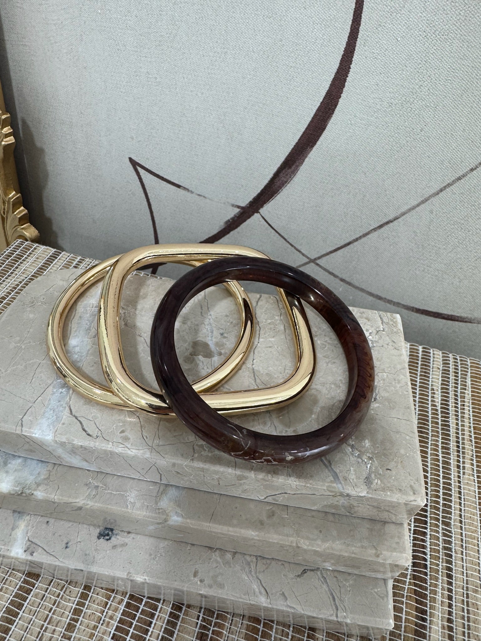 Tort + Gold Bangle Set