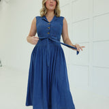 Evelyn Denim Midi Dress