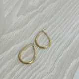 Brushed Teardrop Hoops - Gold