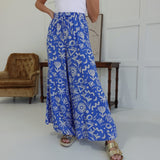 Savory Printed Pants - Blue