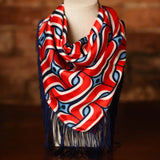 Gameday Fringe Scarf - Red/Blue