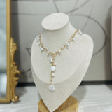 Boho Y Pearl Necklace