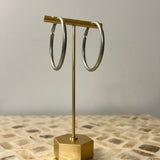 Medium Vintage Gold Hoops - Silver