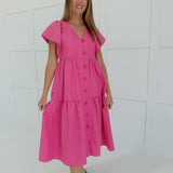 Justine Midi Dress - Pink