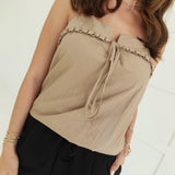 Natalia Braided Top - Taupe