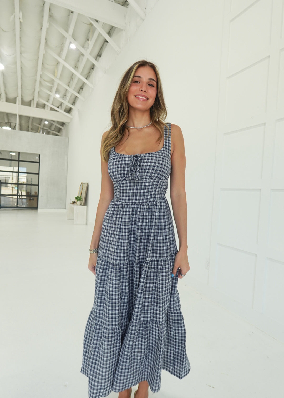 Dahlia Midi Dress - Navy