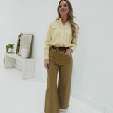 On Demand Wide Leg Trouser - Mocha