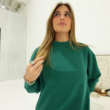 Essentials Mock Neck Short Set - H. Green
