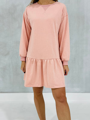 Go-Time Sweatshirt Dress - Lt Pink