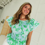 Reese Floral Top - Green