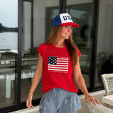 Independence Crochet Top - Red