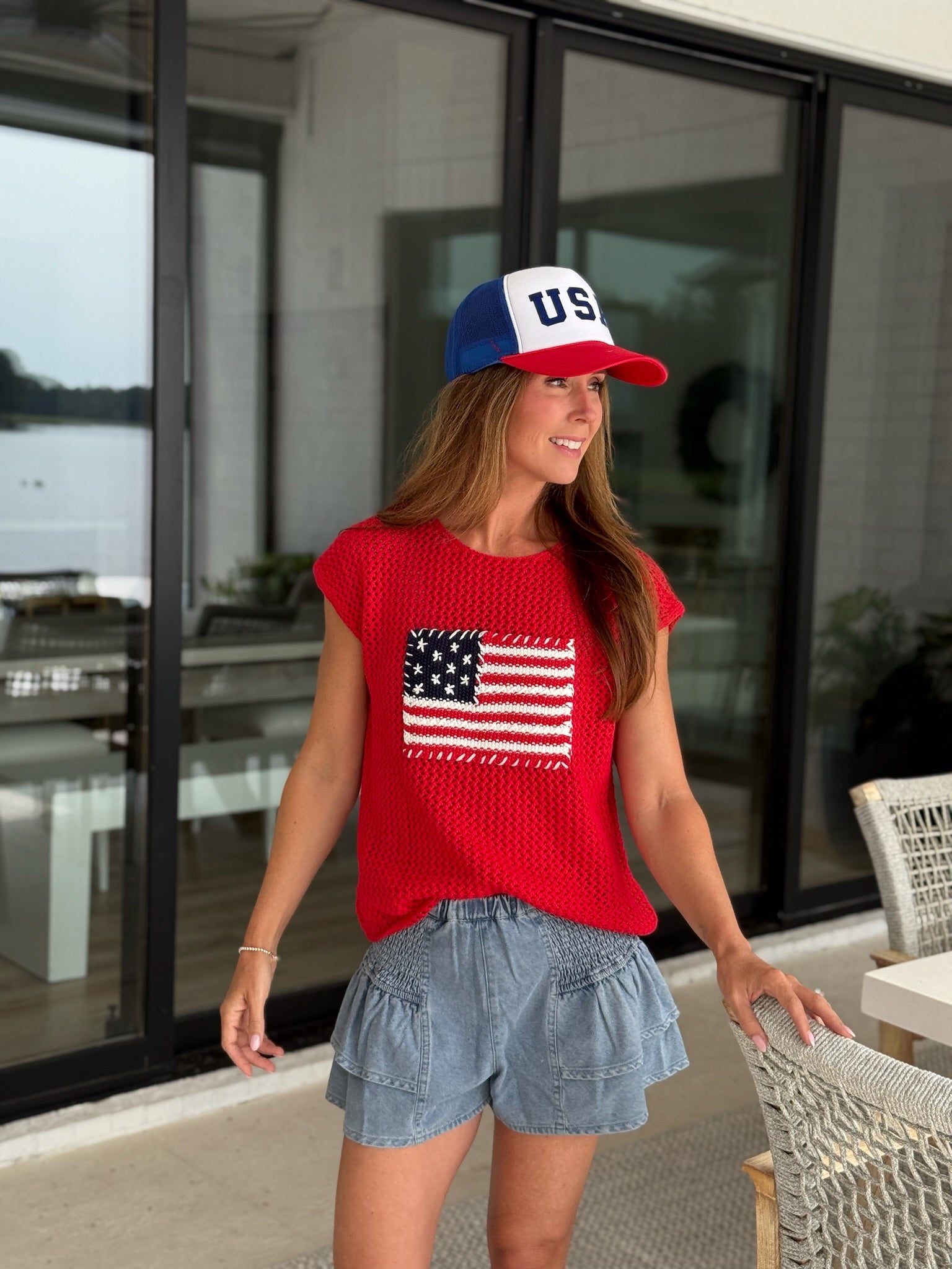 Independence Crochet Top - Red