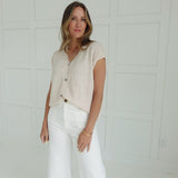 Midsummers Cardigan Top - Khaki