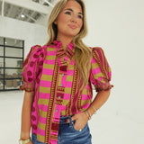 Beaufort Printed Top - Plum