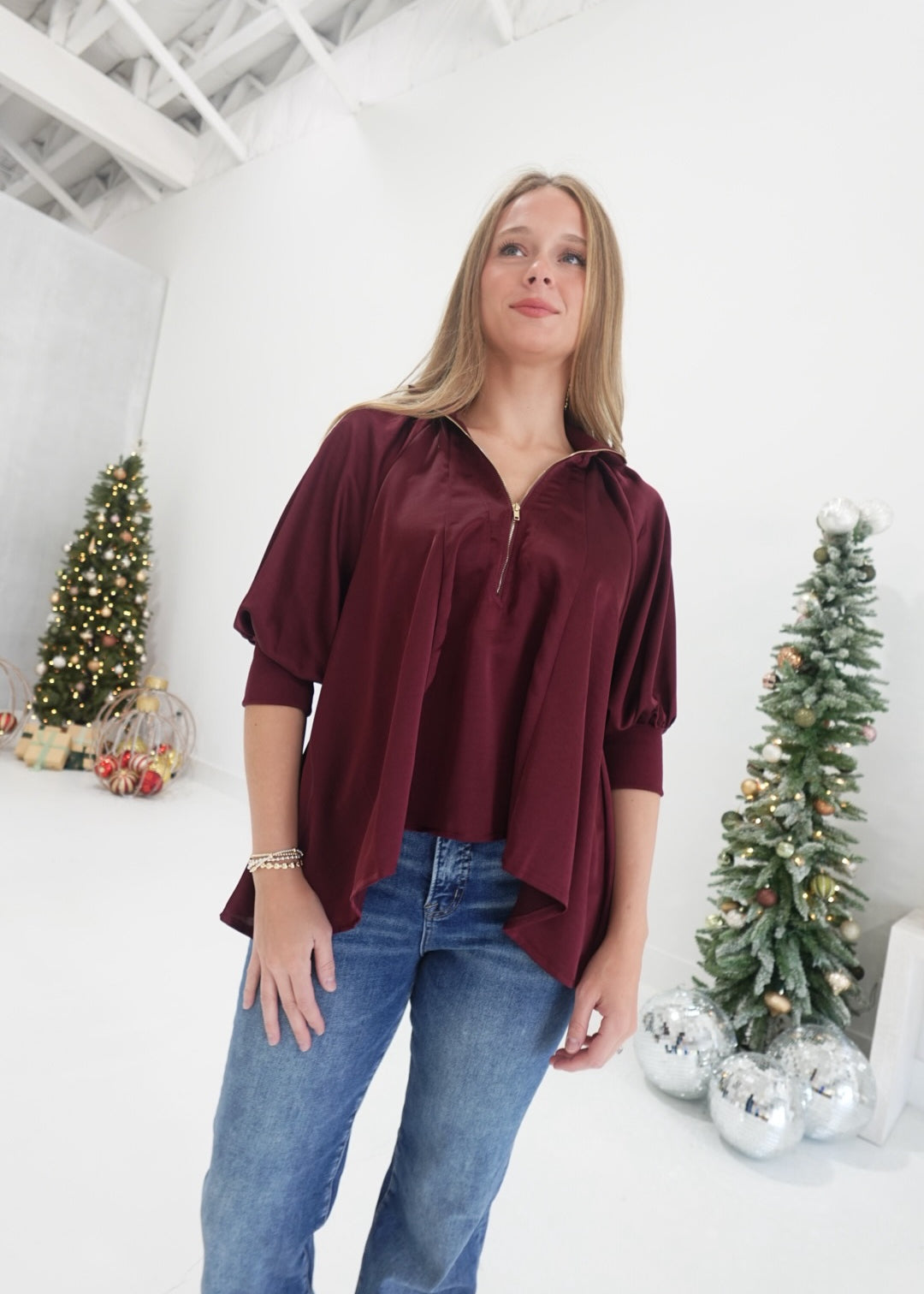 The Jane Top - Burgundy