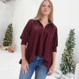 The Jane Top - Burgundy