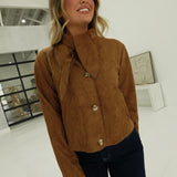 Ophelia Cropped Jacket - Brown