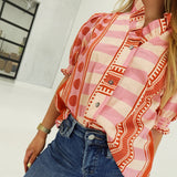 Beaufort Printed Top - Rust Pink