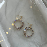 Rhinestone Circle Drop Earrings