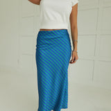 Fashionable Funky Midi Skirt - Green/Blue