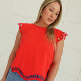 Lydia Cut-Out Top - Red