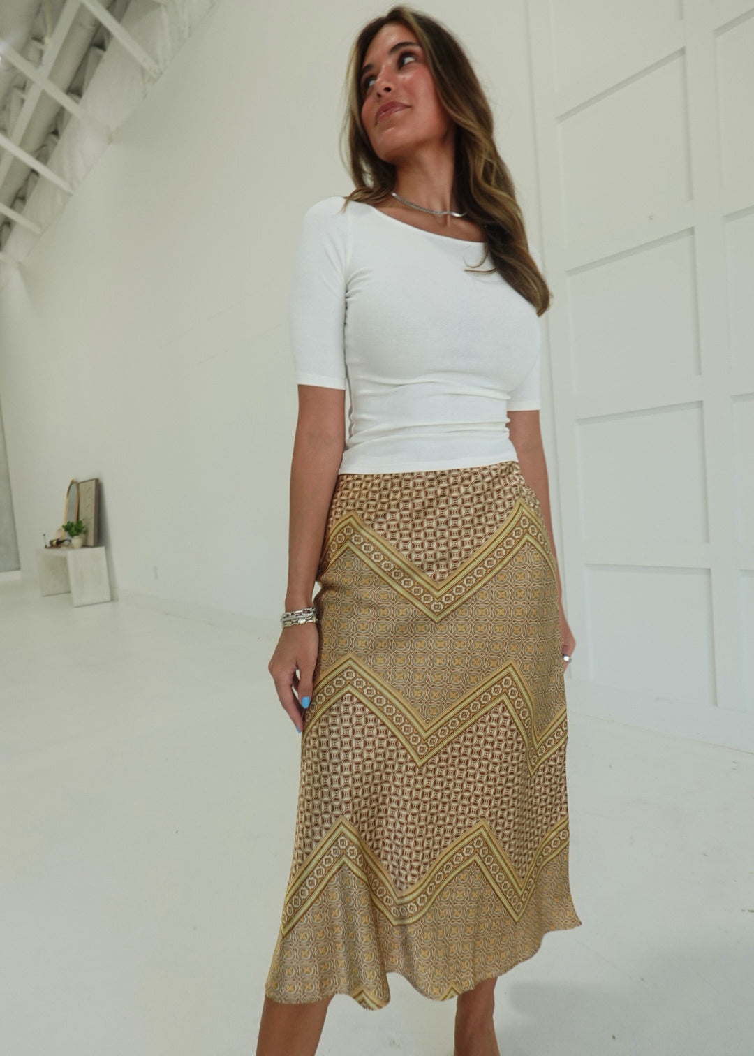 Rinna Midi Skirt - Gold