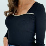 Dresden Rhinestone Top - Black