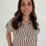 Ease Into Top - Brown