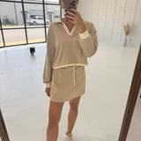 Taupe Skirt Set