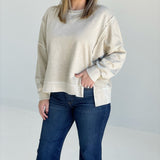 Lightly Taken Pullover Top - Oatmeal