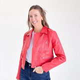 Tailgate Time Leather Jacket - Red