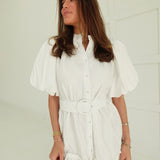 Bonnie Belted Dress - White