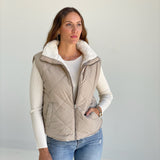 The Lodge Quilted Puffer Vest - Khaki