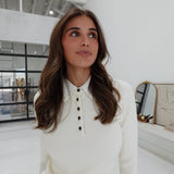 Lou Contrast Sweater - Ivory