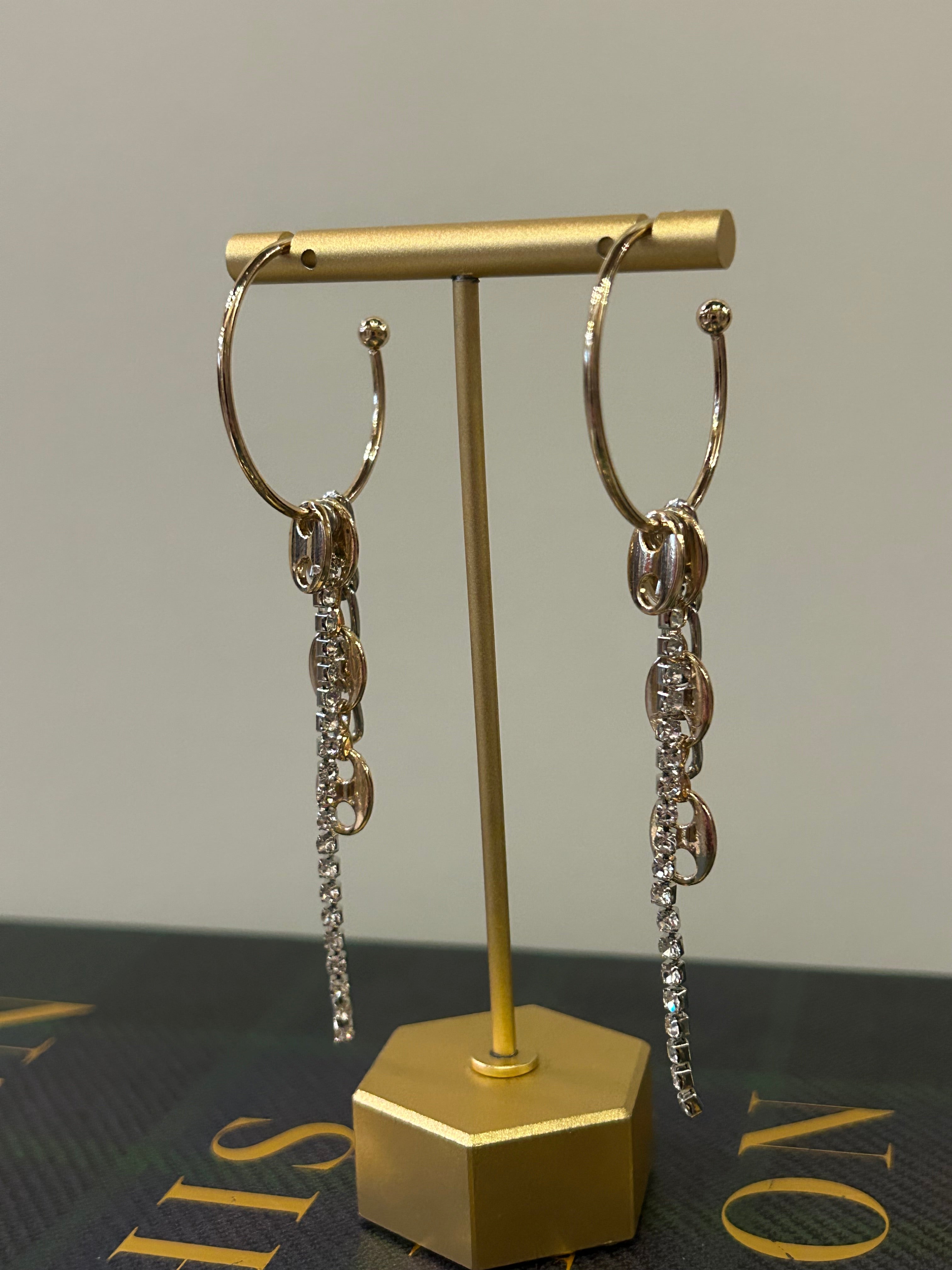 Mixed Chain Drop Hoops